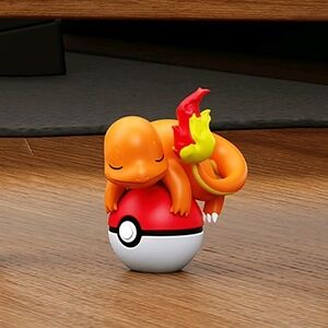 Orange Charmander Figure on Poké Ball